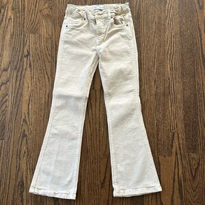 Zara Kids Adjustable Waist Flare Tan Jeans, Size 10
